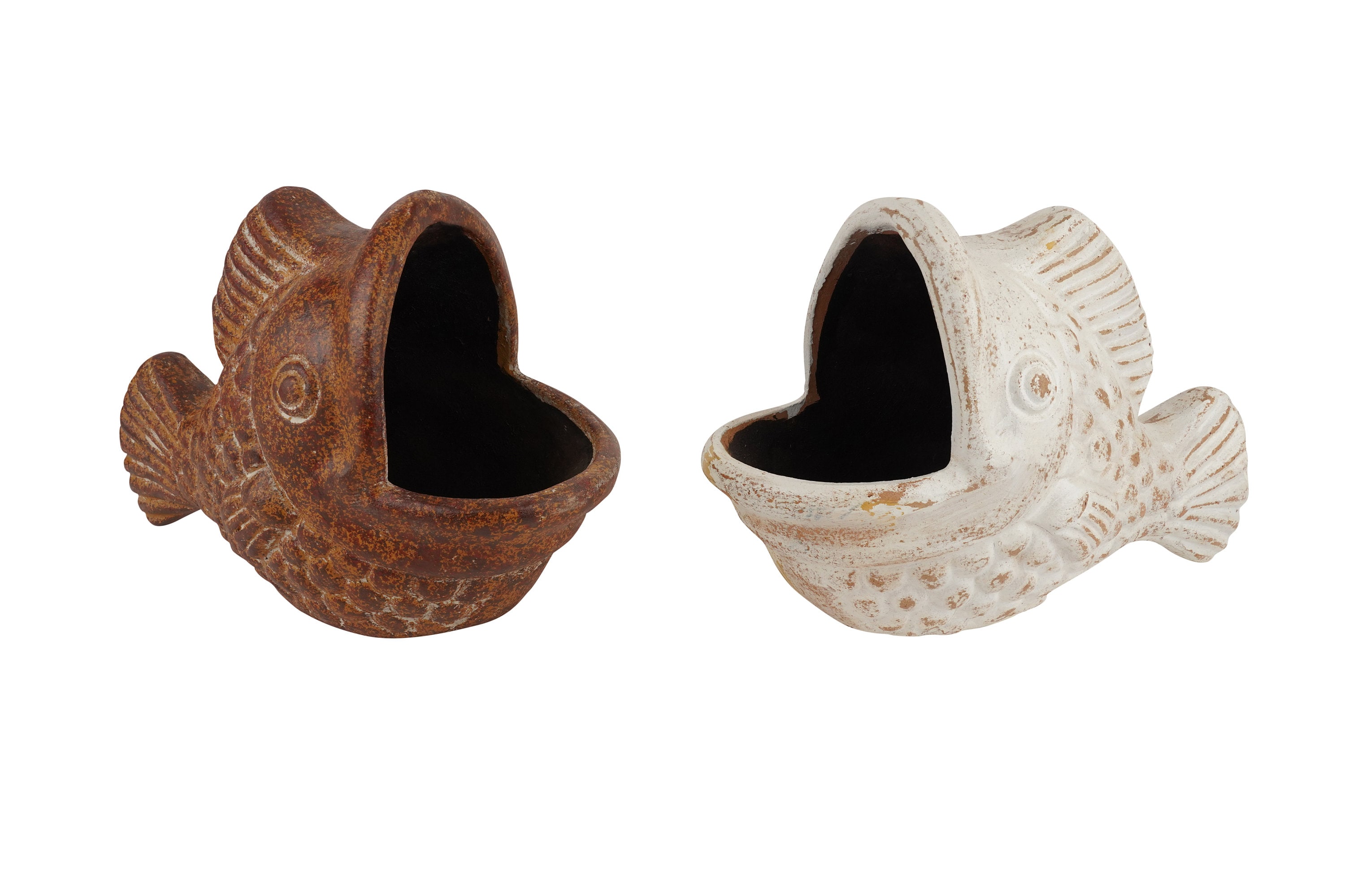 Bonnie the Big Mouth Planter Fish™ Hand Painted-Garden-Clay-Handmade-Window Ledge Planter-Sooo Cute-16Wx8Dx11H-Two Colors