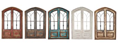 San Miguel Small Farmhouse Architectural Window-Wall-Primitive-Farmhouse-Rustic-Garden-Patio-24x36 inches-5 Assorted Colors-Small