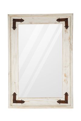Memphis Farmhouse Mirror-23x35 inches-Handmade-Wall Mirror-Accent Mirror-Vanity-Primitive-Farmhouse Style-Distressed White