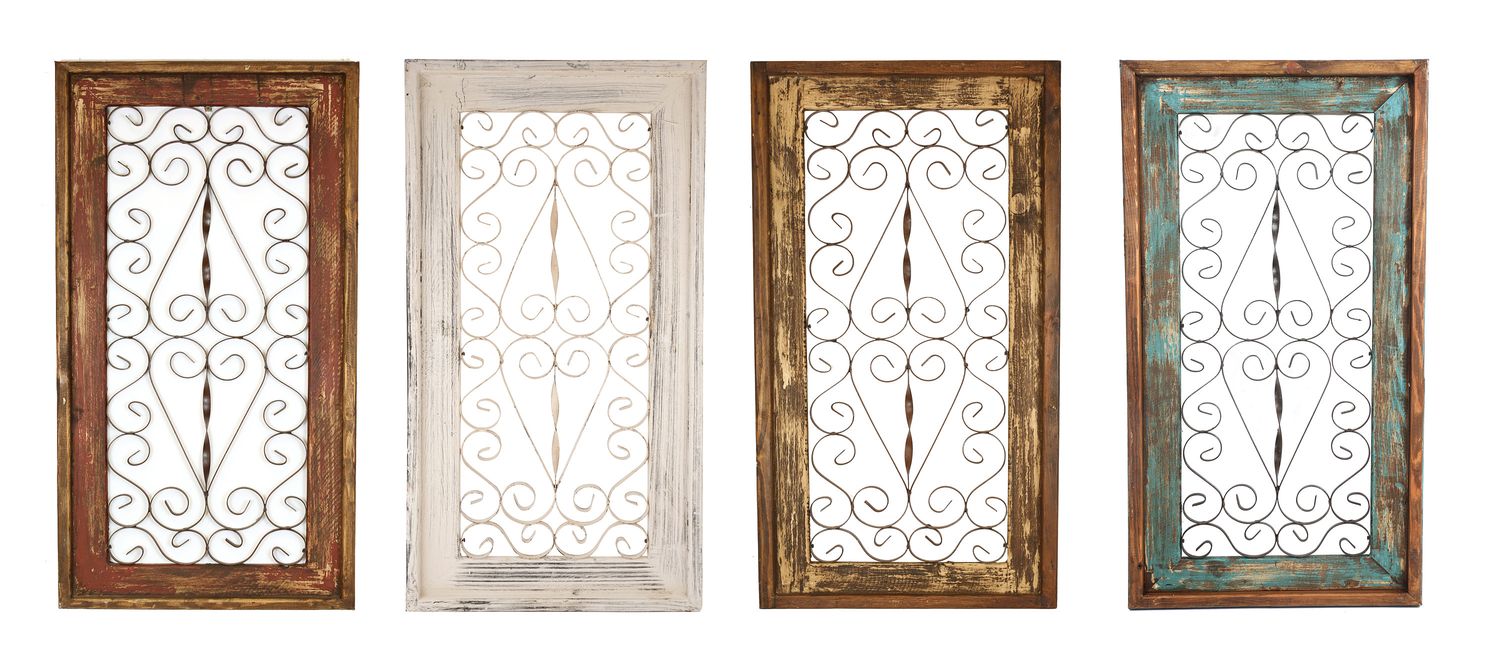 Spanish Farmhouse Architectural Window-Small-Wall-Primitive-Rustic-Garden-Patio-19x39--Handmade-Four Colors