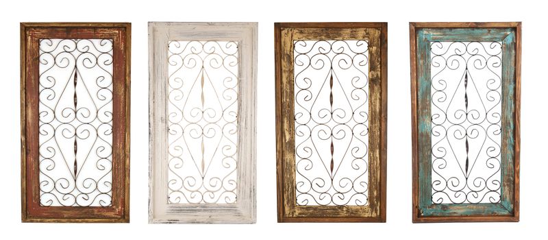 Spanish Farmhouse Architectural Window-Small-Wall-Primitive-Rustic-Garden-Patio-19x39--Handmade-Four Colors