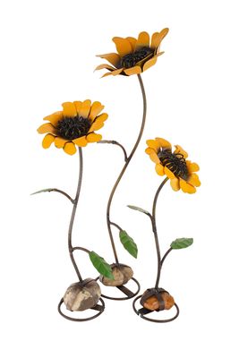 Sunflower on a Rock-Garden Decor-Beautiful-Yard Art-Handmade-Colorful Garden Decor-Farmhouse Gorgeous-Set of 3