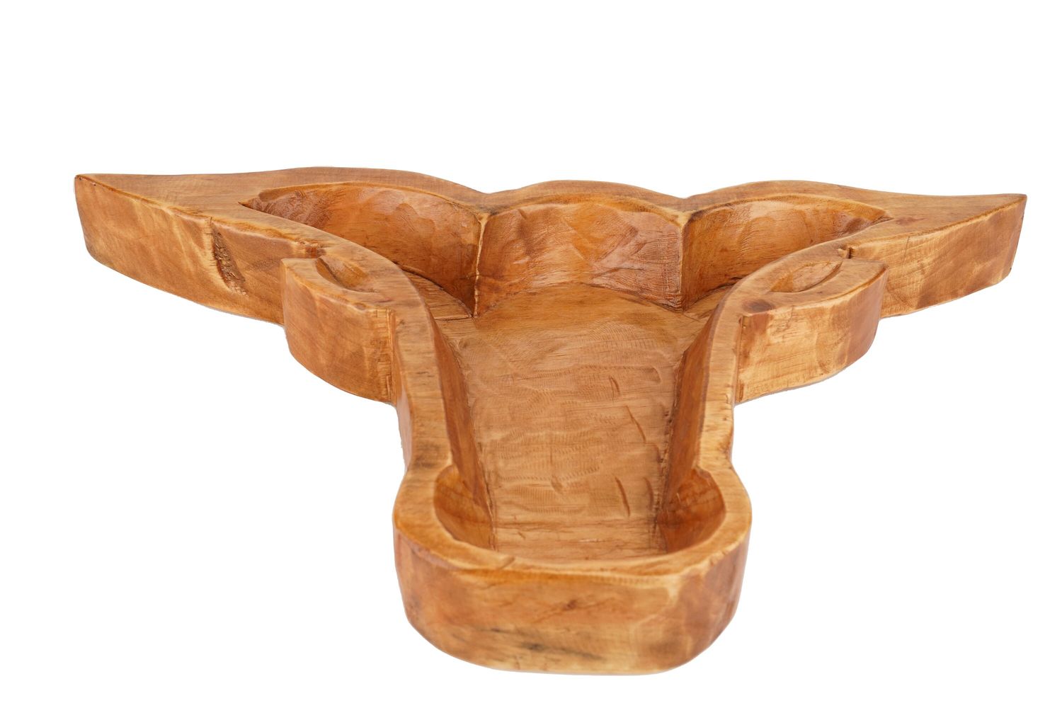 Longhorn Food Safe Wooden Dough Bowl-Batea-Food Bowl-Trencher-UT Longhorn Serving Platter-Dish-10 x 18 inches-Gorgeous