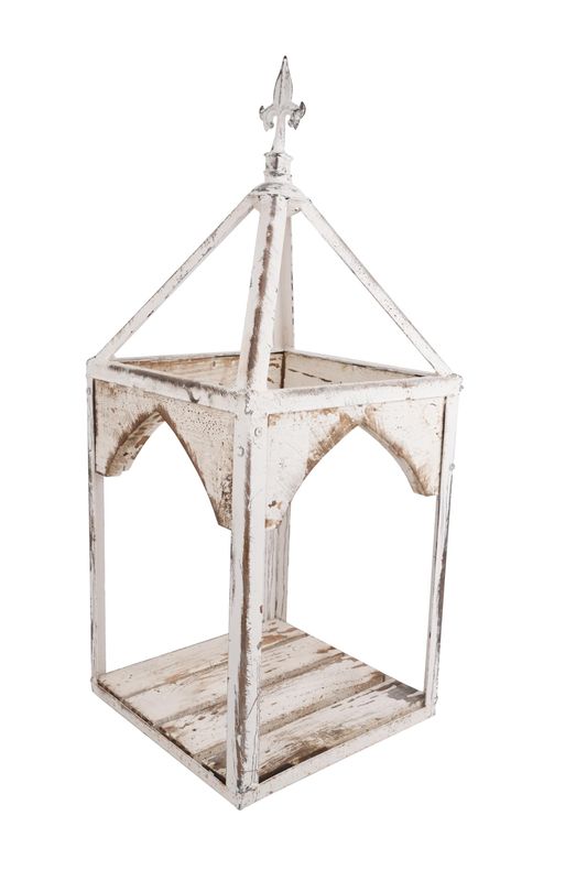 Windsor Rustic Farmhouse Wood & Iron Lantern-12x12x30 inches-NEW-Farmhouse Kitchen-Windsor