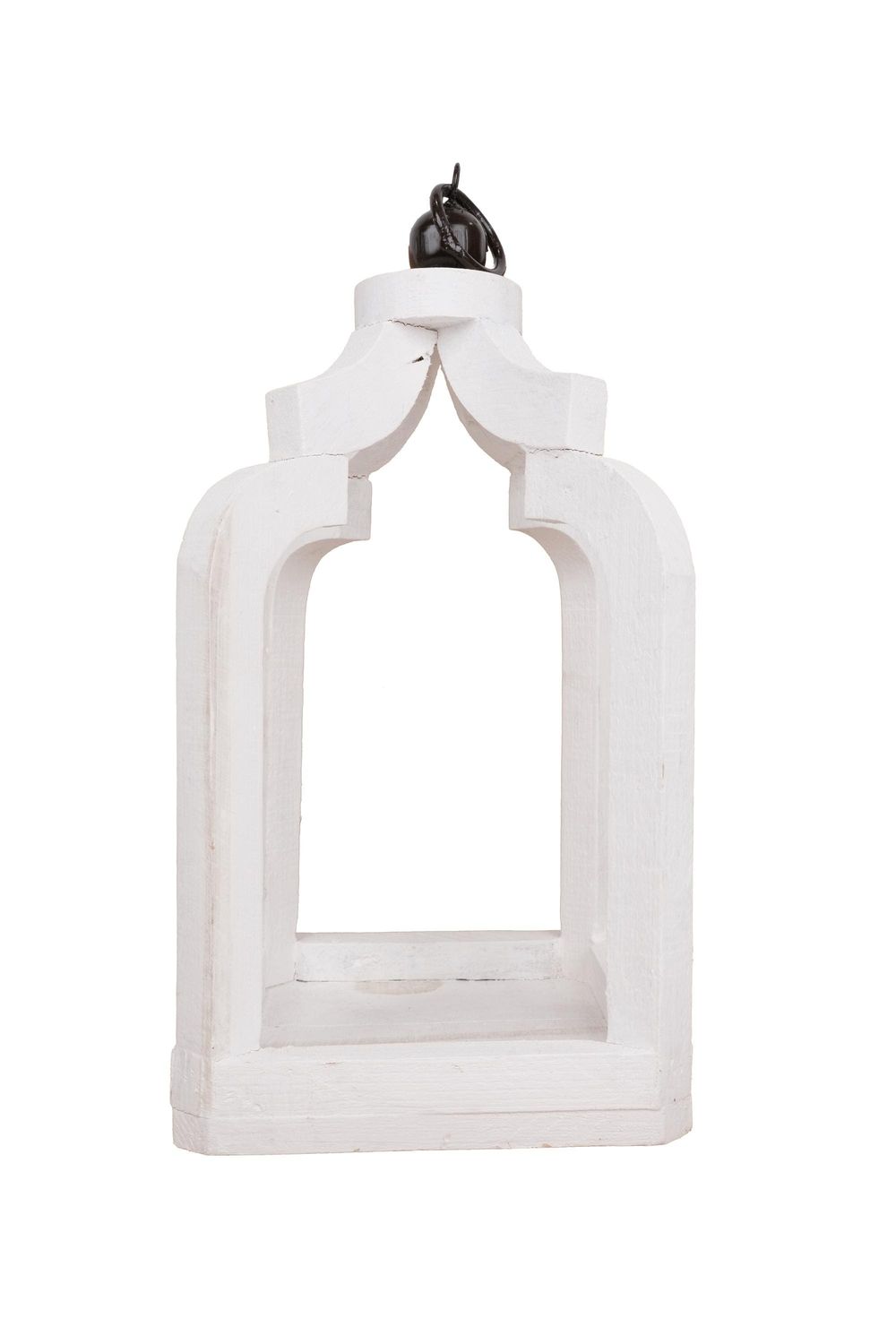 Luxe Farmhouse Lantern-9x18H inches-Wooden-Centerpiece Lantern-Luxe Lantern-White