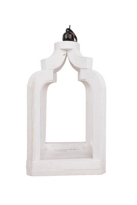 Luxe Farmhouse Lantern-9x18H inches-Wooden-Centerpiece Lantern-Luxe Lantern-White