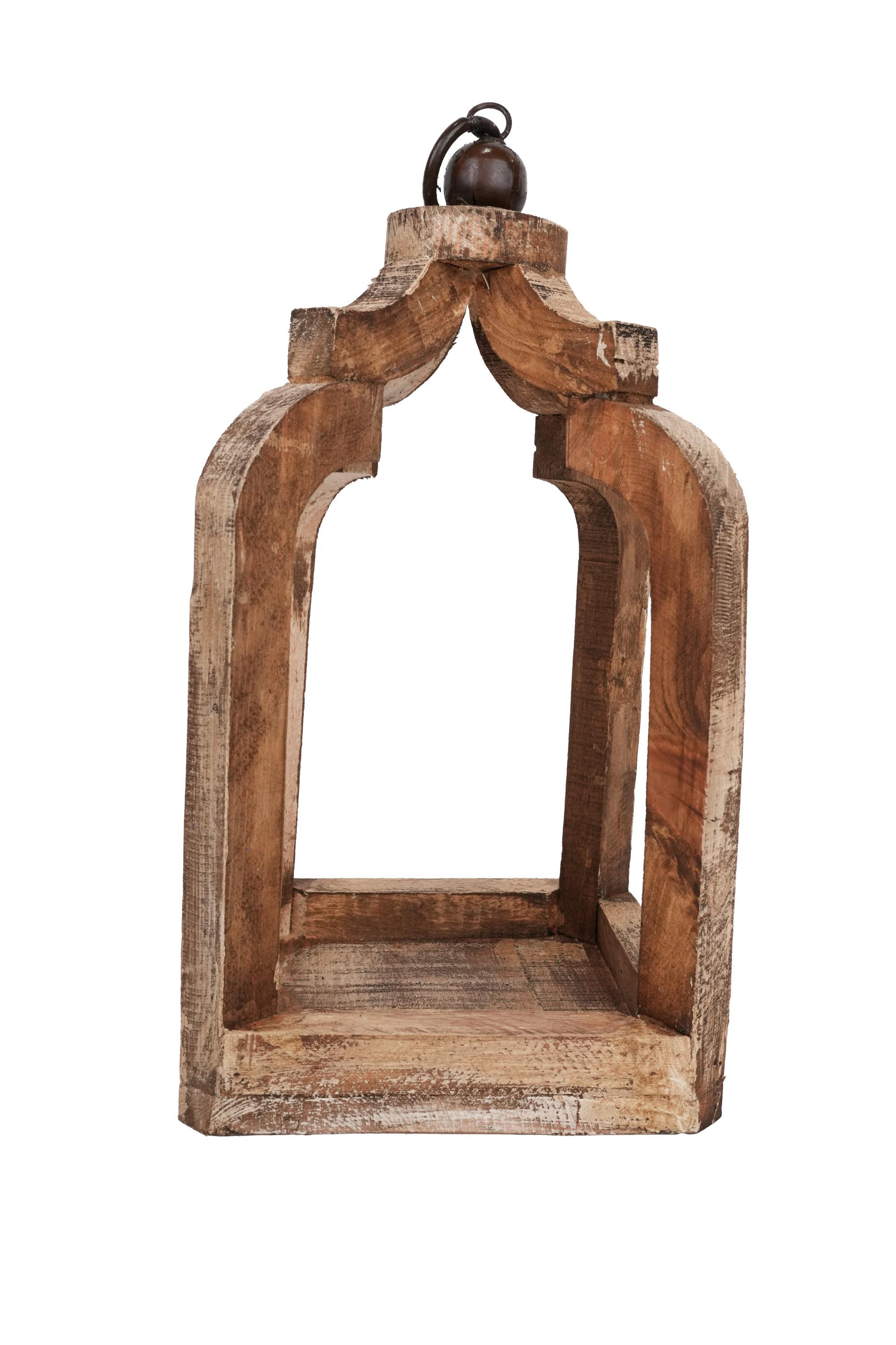 Rexy Farmhouse Lantern-9x18H inches-Wooden-Centerpiece Lantern-Rexy Lantern