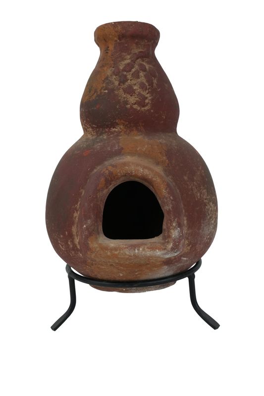 Taos Garden Clay Chimney Candle Holder-Outdoor Garden-Patio-8x13H inches-NEW