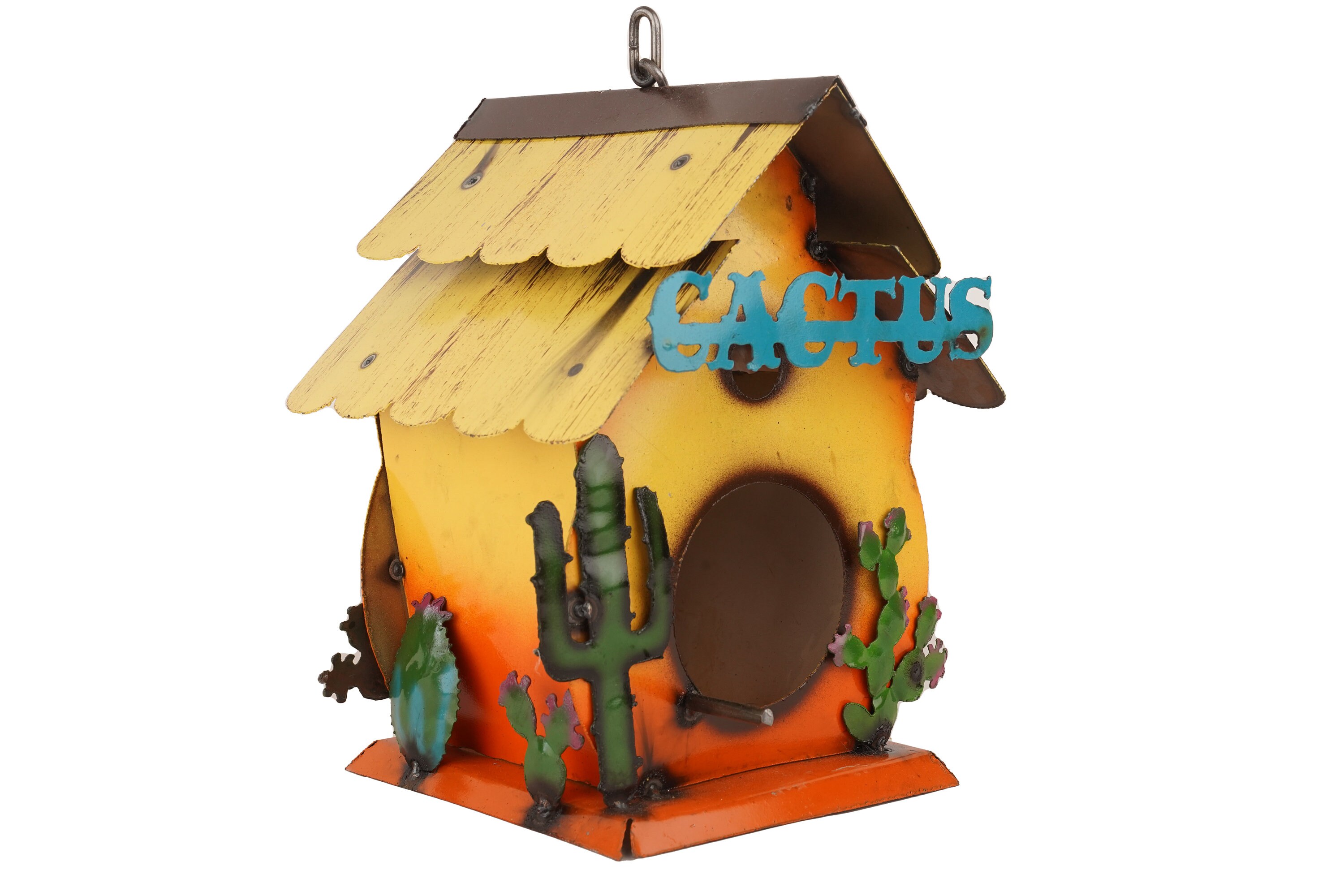 Metal Bird house-Farmhouse-Yard Metal Art-Garden-Colorful-Handmade-NEW Hanging Birdhouse-Three Choices