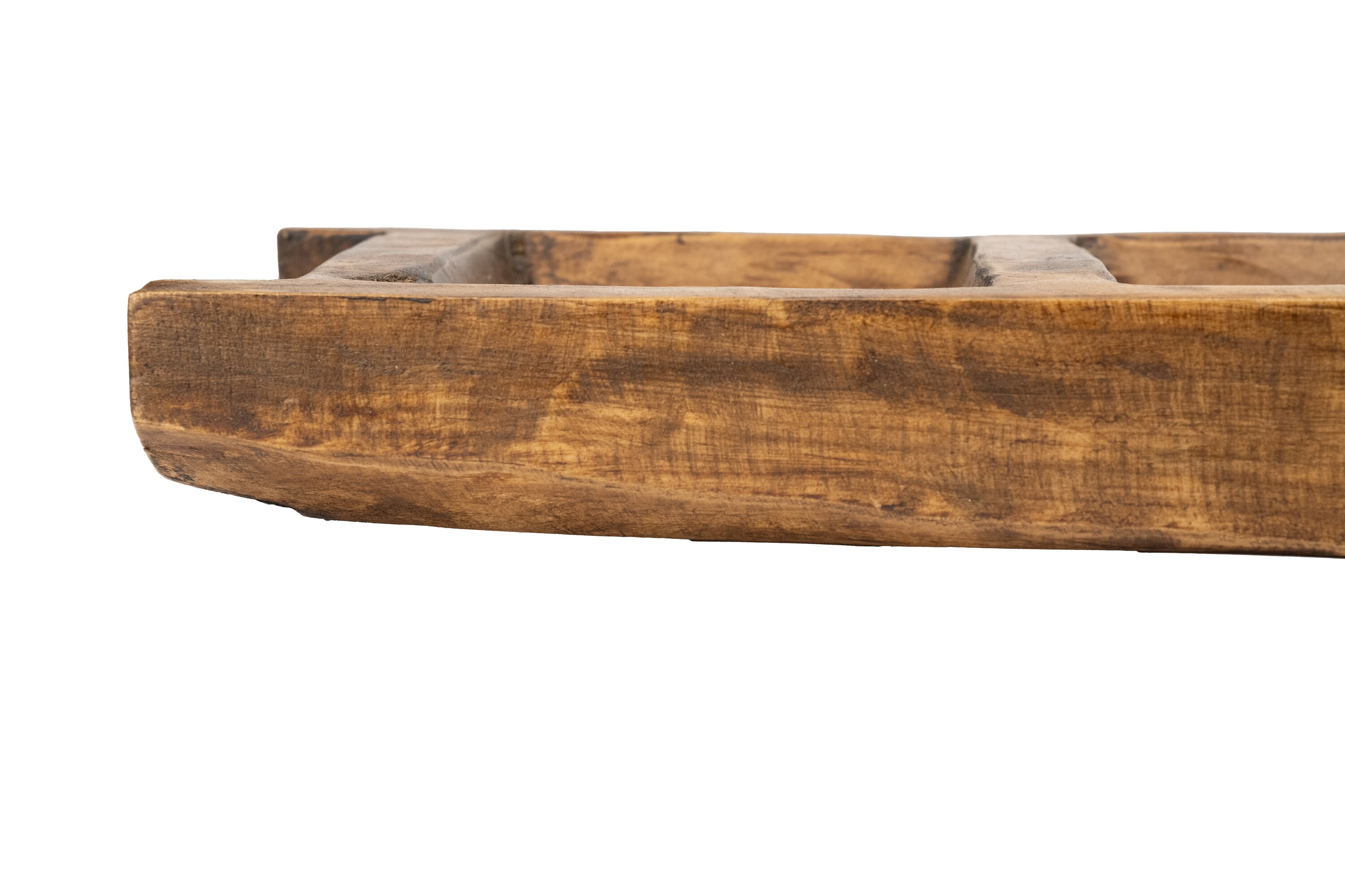 Brazos Long Ladder Dough Bowl-6x39 inches-Candle Ready-Waxed-7 Compartments-Trencher-Dough Bowl-6W x 39L inch-Brazos Long Ladder Bowl-Waxed