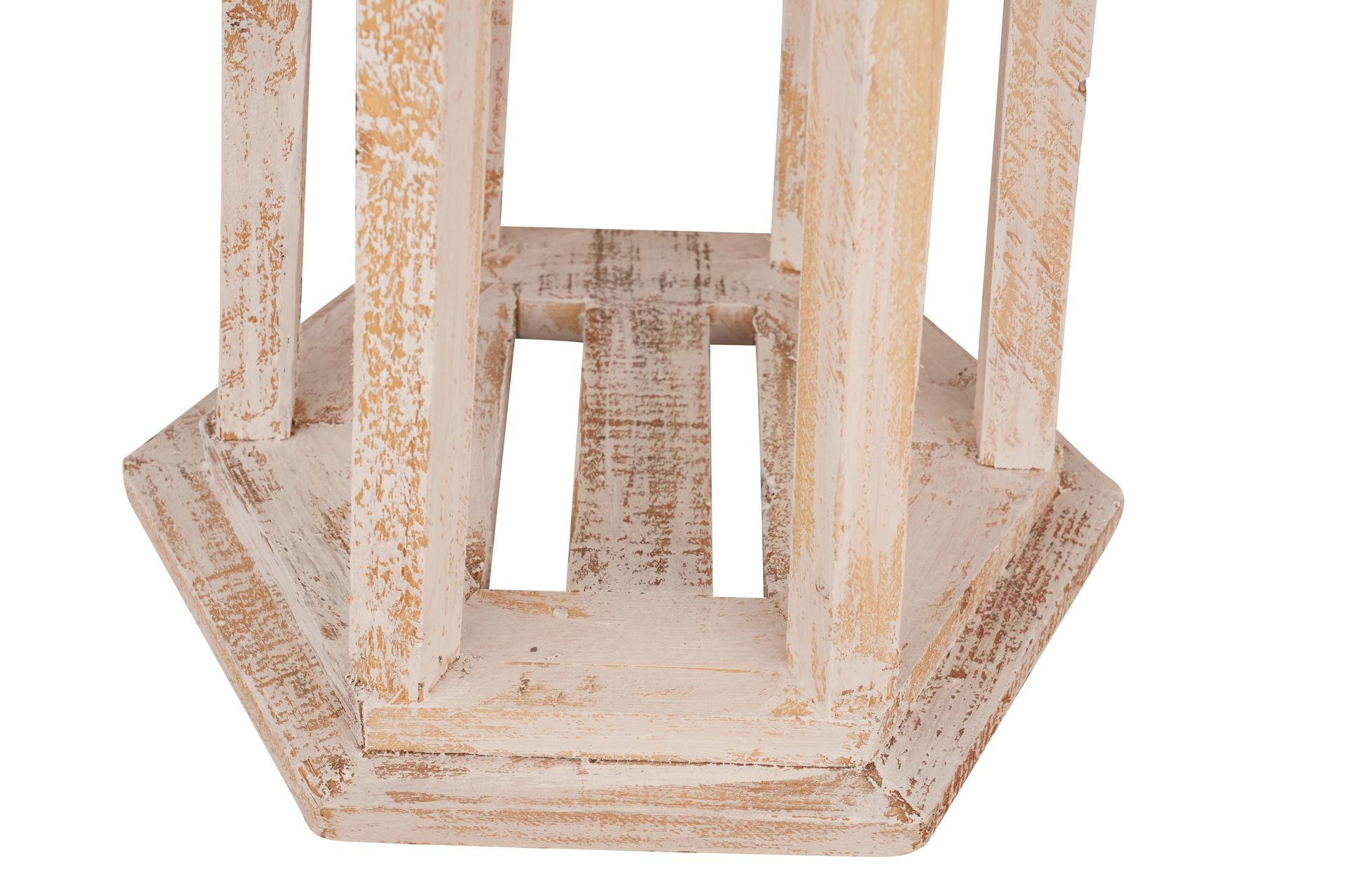 CLEARANCE-Biscayne Farmhouse Wood Lantern-Shabby White-12x27 inch-Kitchen-Ornate Shabby White-
