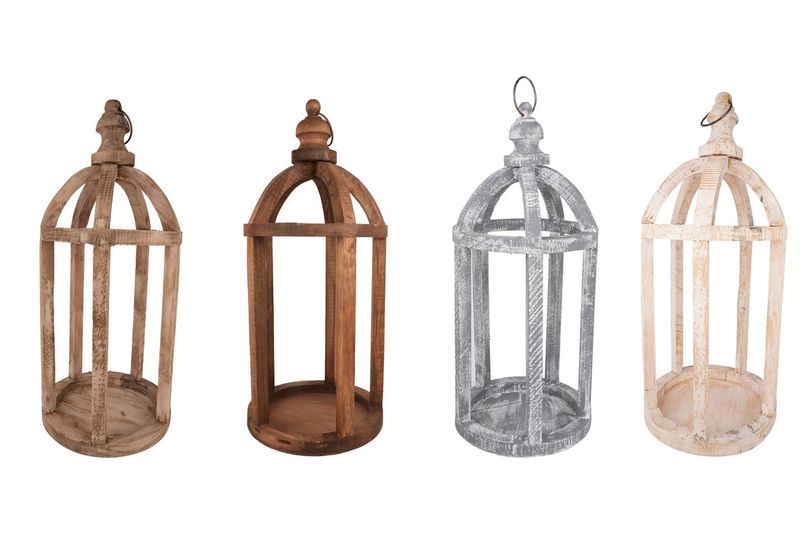 Richmond Round Farmhouse Wood Lantern-12x28 inches-Farmhouse-Primitive-Rustic-Four Colors