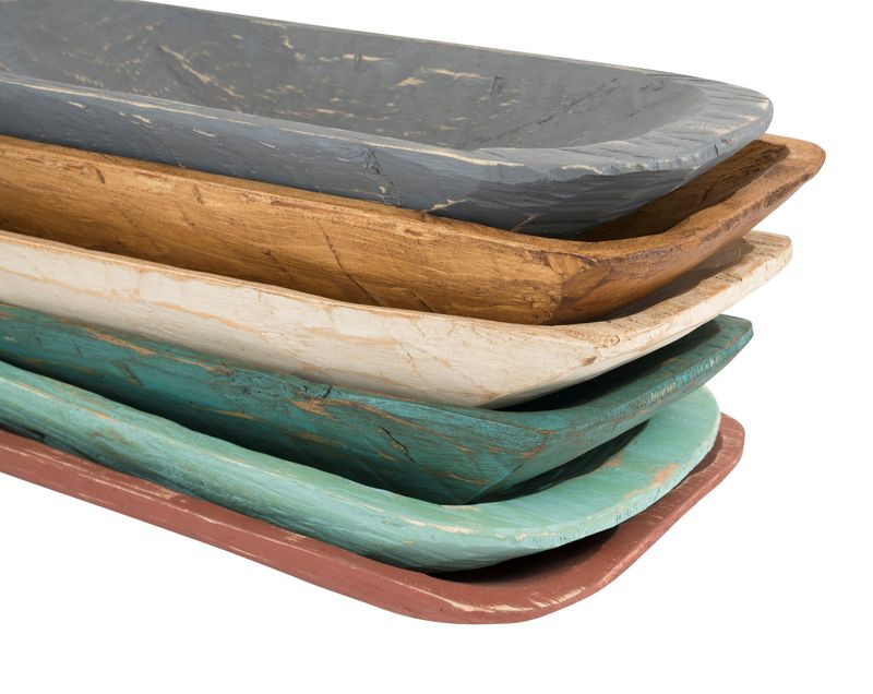 Santa Fe Rustic Wooden Dough Bowl-- Batea-Deep-Wooden-Handmade-7-9W x 19-20L x 3-4D inches-A Beauty-The Perfect Size-COLORS