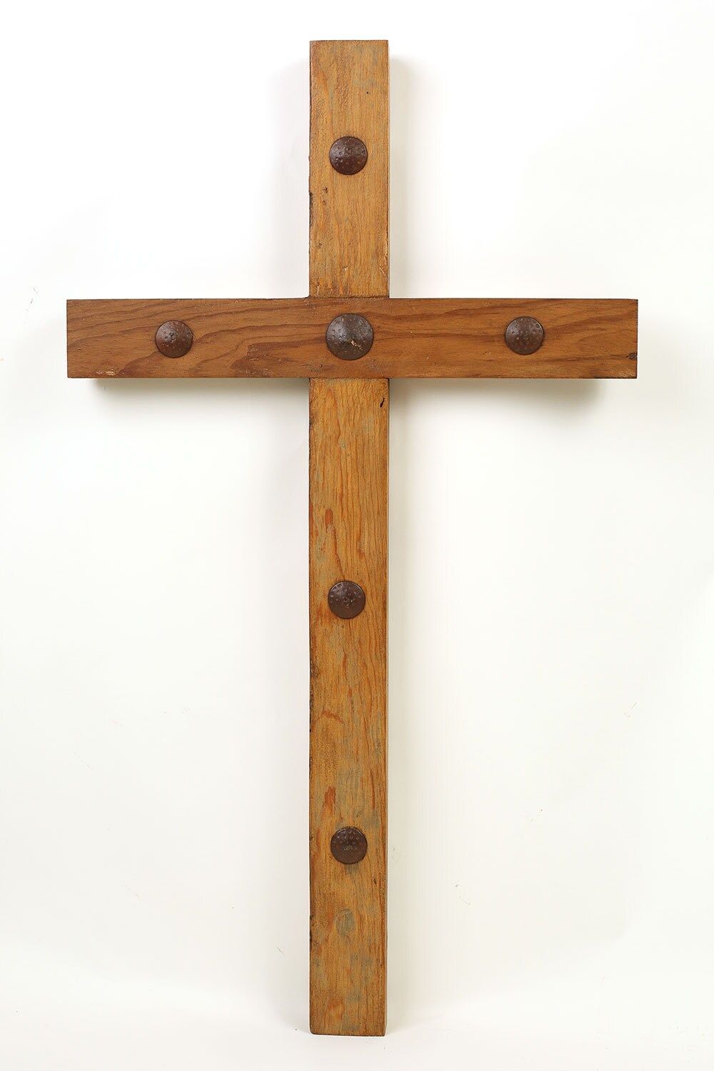 Old Door Rustic Wall Cross-XLG-Clavos-Repurposed Wood-16x32 inches-Reclaimed Wood