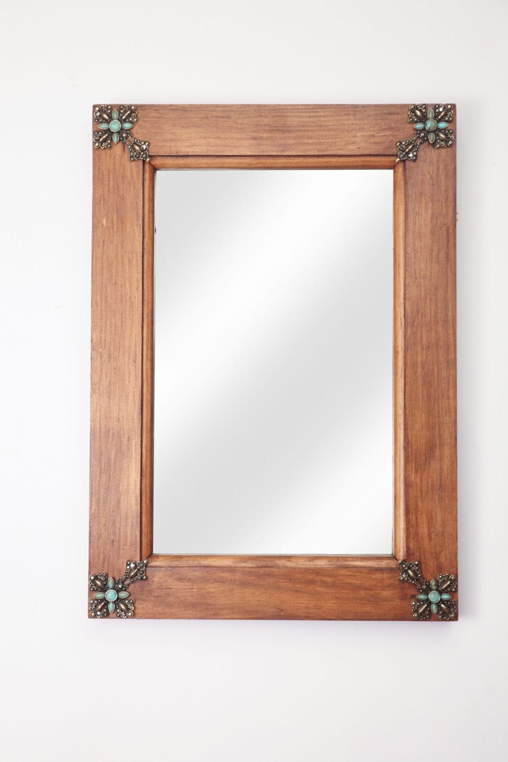 Concho Cross Rustic Mirror-Wood-Rustic-Accent Mirror-Powder Room Mirror-Primitive-Vanity-Natural Tone-Assorted Sizes