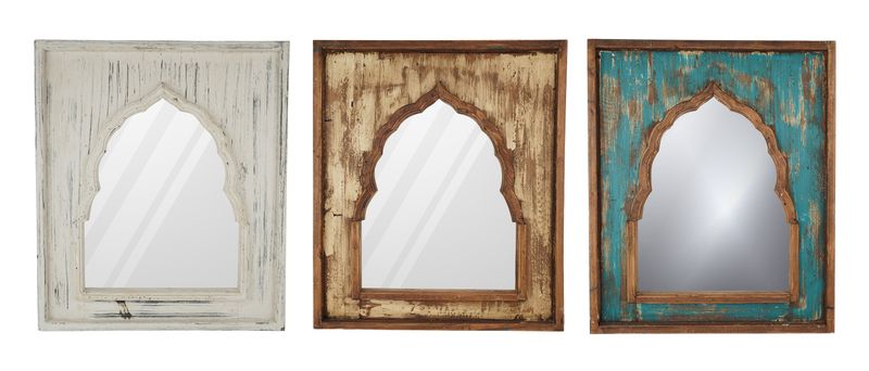 Casablanca-Vintage Inspired Wall Mirror-24x28 inches-Handmade-Wall Wood Accent Mirror-Vanity-Three Colors