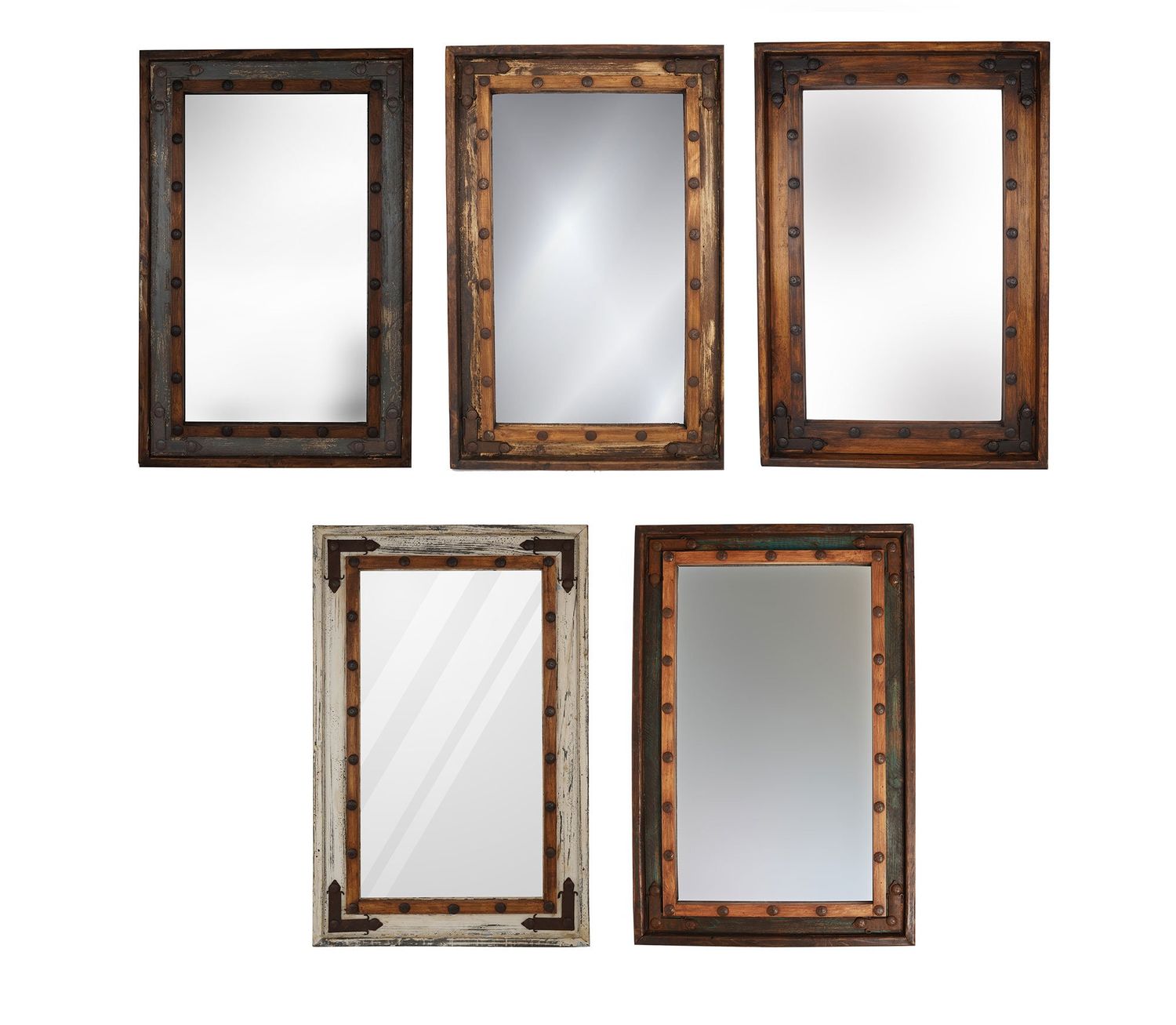 El Paso Rustic Mirror-23x35 inches-Handmade-Wall Mirror-Spanish-Vanity-Primitive-Clavos-Accent Mirror-Five Colors-Best Seller
