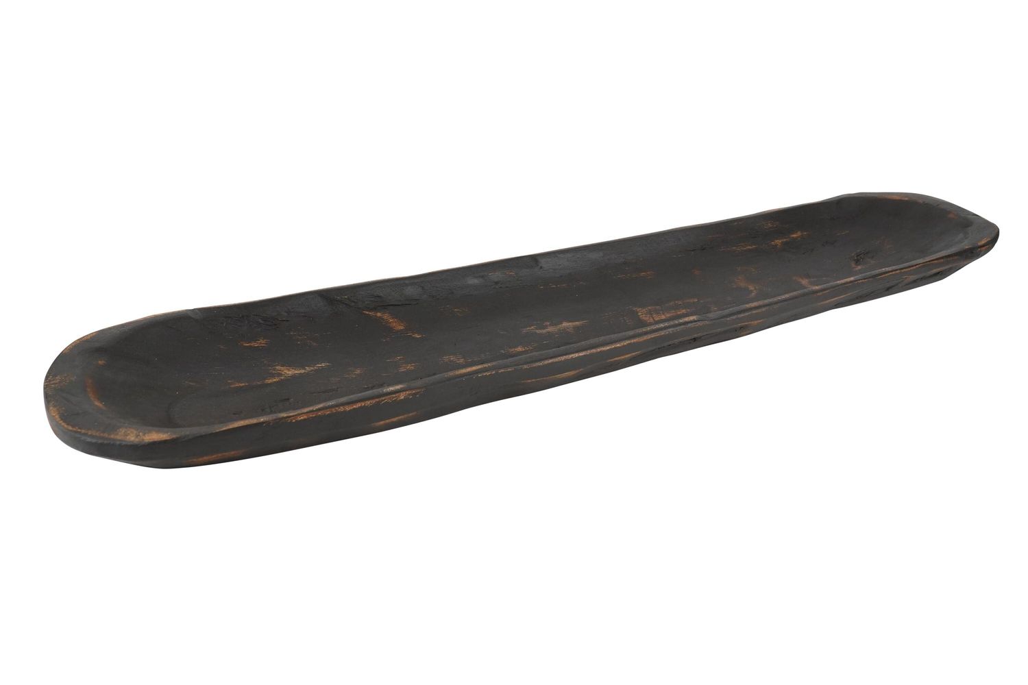 Medium Baguette Dough Bowl-Black-6W x 29-30L x 2-3D inches-Primitive-Farmhouse-Bread Bowl-Serving-Medium-Black