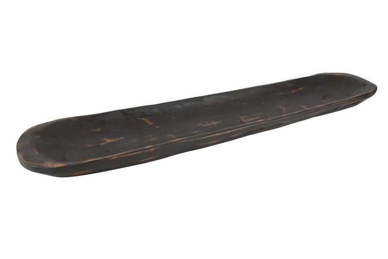 Medium Baguette Dough Bowl-Black-6W x 29-30L x 2-3D inches-Primitive-Farmhouse-Bread Bowl-Serving-Medium-Black