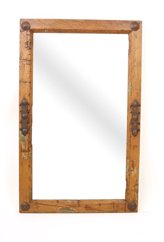 Old Door Primitive Rustic Mirror-Mexican-30x46 in-Western-Lodge-Wood-Wall-Vanity Mirror-Great Size