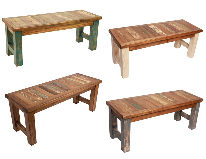 Reclaimed Wood  Bench-Primitive-Ranch House-Farmhouse-Vintage Look-Rustic-Re-purposed-Four Colors-48x18x19H inches