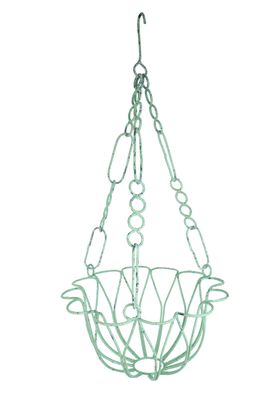 Harvey Farmhouse Iron Hanging Planter Basket-Farmhouse Style-Primitive-Distressed Metal-17x33H inches- Harvey Farmhouse Iron Hanging Planter Basket-Farmhouse Style-Primitive-Distressed Metal-17x33H inches-