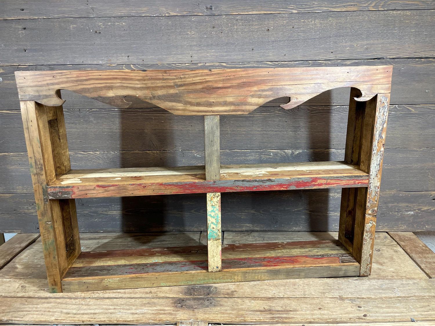 Arvada Reclaimed Wood Wall-Shelf-30Wx6Dx20H inches-Rustic-Wood-Western-Cowboy
