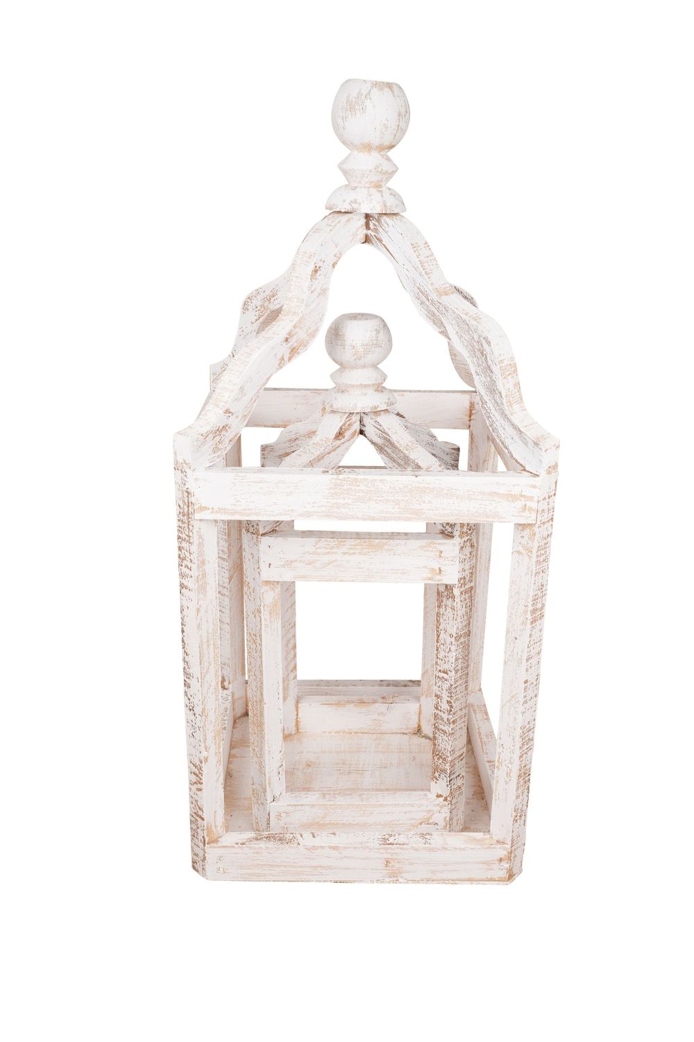 Pinnacle Farmhouse Primitive Wood Lantern Set of 2-Handmade-Vintage Inspired-Kitchen-Centerpiece-Pinnacle Lanterns-Two Colors