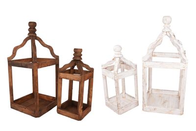 Pinnacle Farmhouse Primitive Wood Lantern Set of 2-Handmade-Vintage Inspired-Kitchen-Centerpiece-Pinnacle Lanterns-Two Colors Pinnacle Farmhouse Primitive Wood Lantern Set of 2-Handmade-Vintage Inspired-Kitchen-Centerpiece-Pinnacle Lanterns-Two Colors