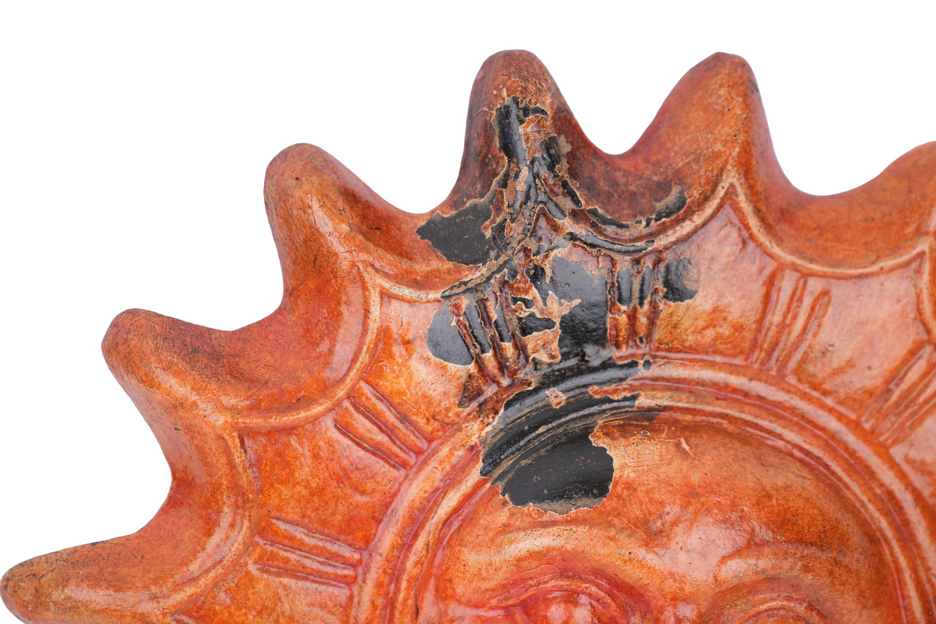 Estancia Clay Sun--Hand Painted-Garden-Handmade-Garden Decor-Wall-Patio-Outdoor-Rustic-15 inches Wide-Estancia