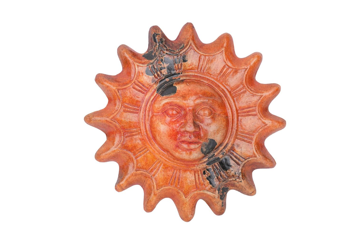 Estancia Clay Sun--Hand Painted-Garden-Handmade-Garden Decor-Wall-Patio-Outdoor-Rustic-15 inches Wide-Estancia Estancia Clay Sun--Hand Painted-Garden-Handmade-Garden Decor-Wall-Patio-Outdoor-Rustic-15 inches Wide-Estancia