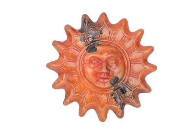 Estancia Clay Sun--Hand Painted-Garden-Handmade-Garden Decor-Wall-Patio-Outdoor-Rustic-15 inches Wide-Estancia