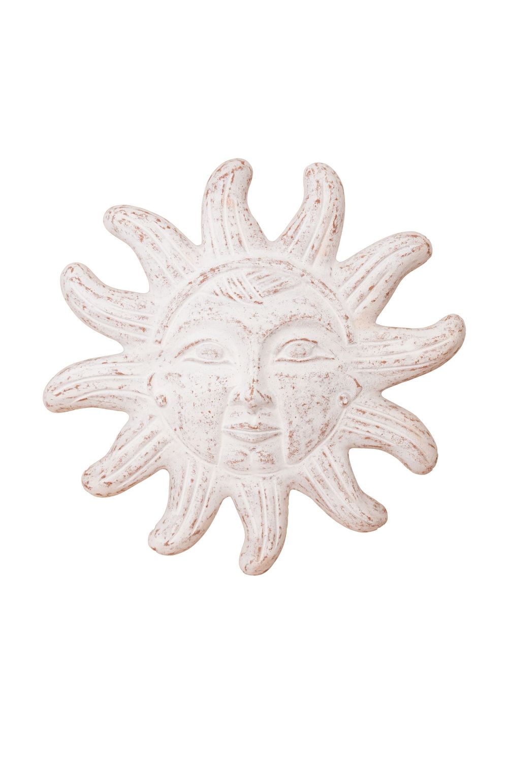 Clay Sun-12 inch-Handmade-Garden Decor-Wall-Patio-Farmhouse-Rustic-12 inches Wide-Clay Sun-White Clay Sun-12 inch-Handmade-Garden Decor-Wall-Patio-Farmhouse-Rustic-12 inches Wide-Clay Sun-White