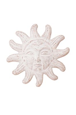 Clay Sun-12 inch-Handmade-Garden Decor-Wall-Farmhouse-Rustic-Clay Sun-White Clay Sun-12 inch-Handmade-Garden Decor-Wall-Farmhouse-Rustic-Clay Sun-White