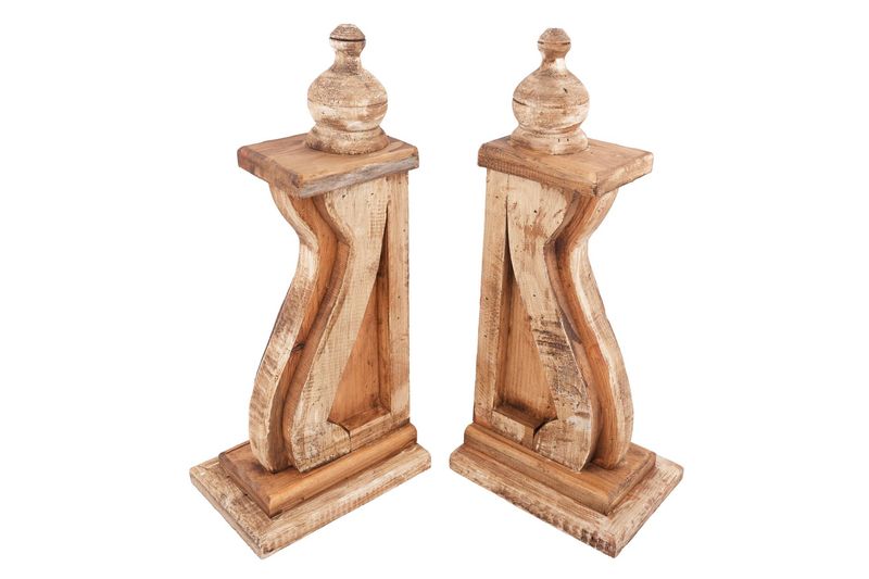 Mopac Farmhouse-Bookend-Corbel-6Wx8Dx18H-Antiqued White