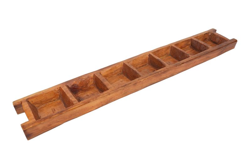 Food Safe Brazos Long Wooden Dough Bowl-Batea-Primitive-Farmhouse-Serving Platter-5-6 W x 38-40 L x 2-3 D inches-Brazos