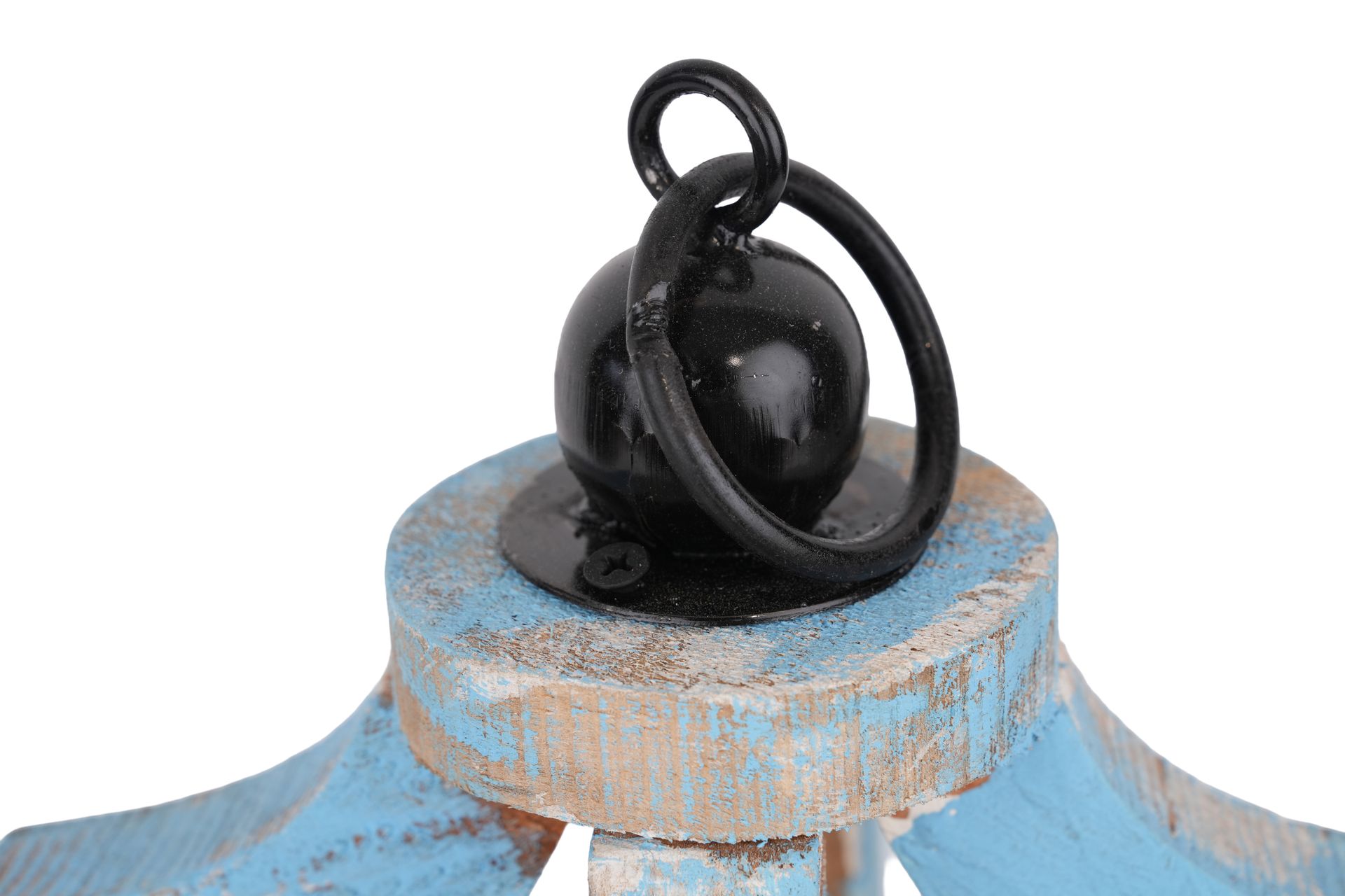 Marina  Farmhouse Lantern-9x18H inches-Wooden-Centerpiece Lantern-Light Blue