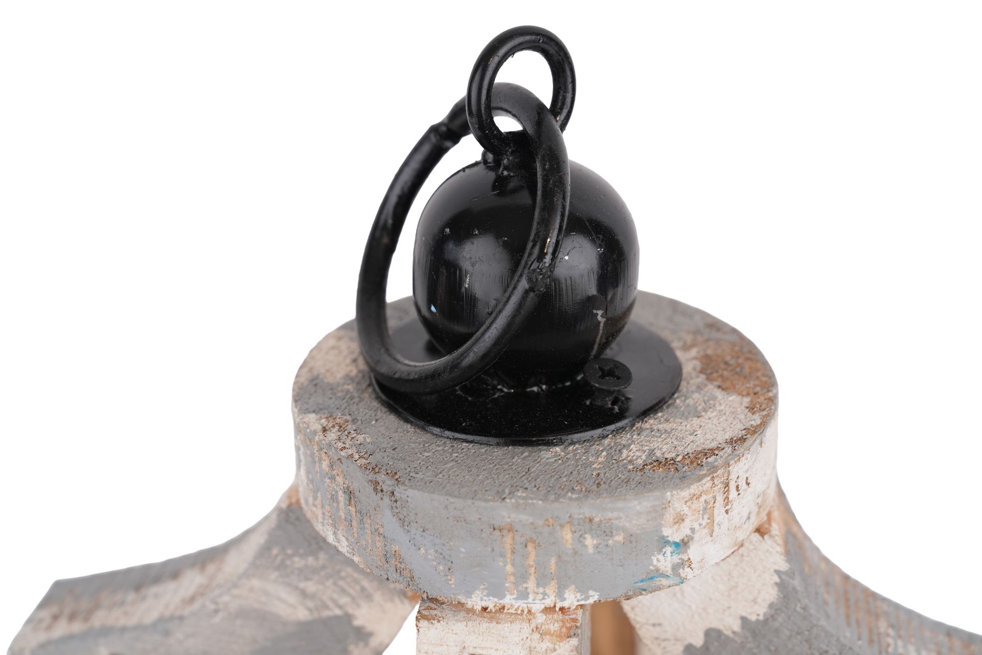 Kai  Farmhouse Lantern-9x18H inches-Wooden-Centerpiece Lantern-Kai Lantern-Light Gray