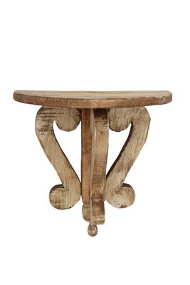 Divine Farmhouse Scroll Shelf-16x9x16-Rustic Fancy-Antiqued  White-NEW