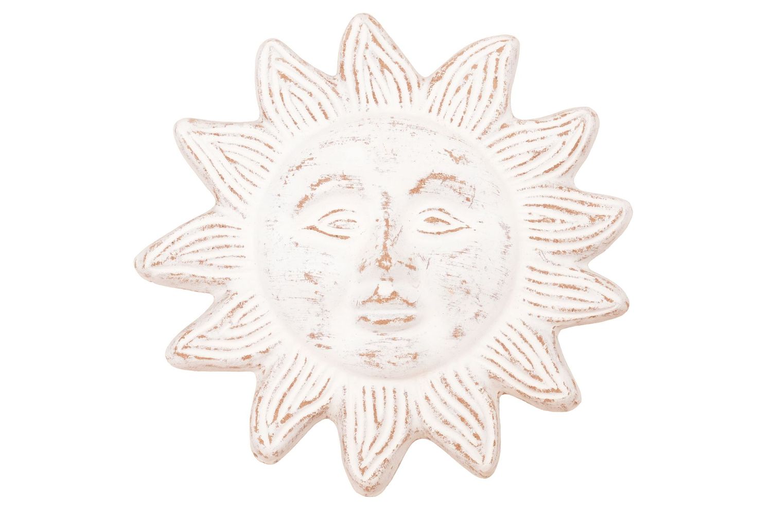 Boulder Clay Sun-10 inches-Handmade-Wall-Farmhouse-Rustic-Boulder Clay Sun-White Boulder Clay Sun-10 inches-Handmade-Wall-Farmhouse-Rustic-Boulder Clay Sun-White