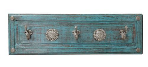 Silver Trails Hat Rack-Coat Rack-26Wx5Dx8H-Western-Turquoise Silver Conchos-Iron Medallions-NEW Silver Trails Hat Rack-Coat Rack-26Wx5Dx8H-Western-Turquoise Silver Conchos-Iron Medallions-NEW