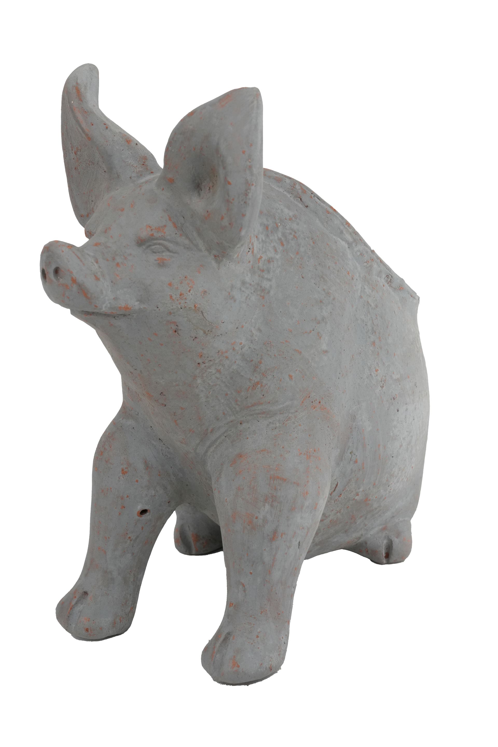 Pascual the Pig Planter-Garden-Clay-Handmade-12x6x12-Pascual-Three Colors