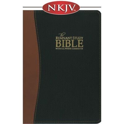 NKJV Remnant Study Bible with EGW Commentary - Black/Brown Top Grain Leather