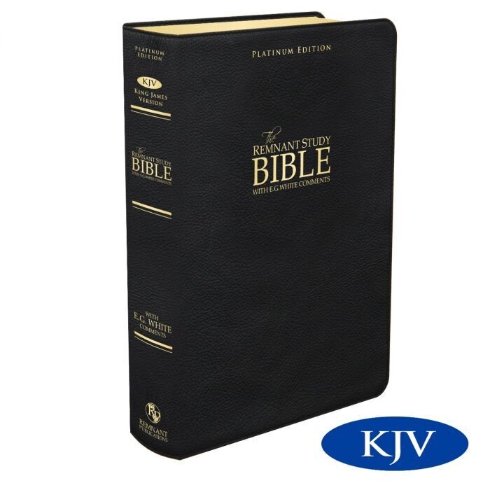 Remnant Study Bible - KJV Platinum Large Print with EGW Commentary - Black Leather (B3)