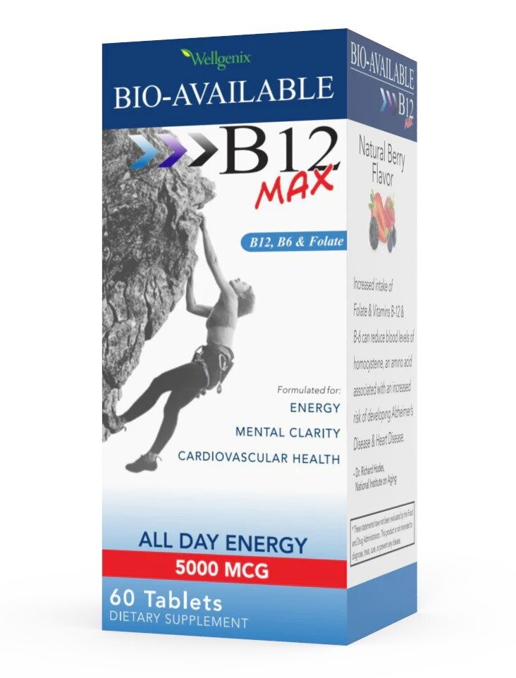 Wellgenix B12 Max 5000 mcg (60 Tablets)