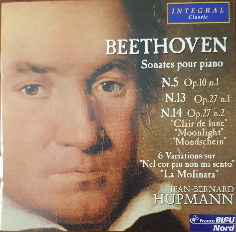 A ECOUTER ABSOLUMENT et en plus l&#39;ABF VOUS LE PROPOSE A UN TARIF EXCEPTIONNEL
Beethoven &quot;Sonates pour Piano&quot; n°5, n°13, n°14 et 6 variations par le grand pianiste Jean-Bernard HUPMANN