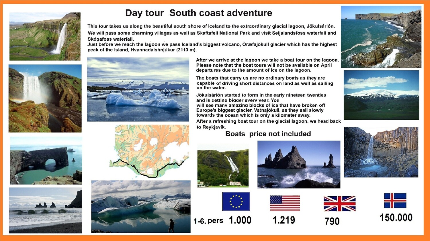 Day tour  South cost adventure.    Start point Capital area.
