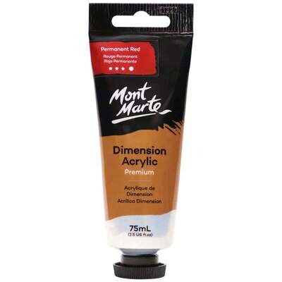 Mont Marte Dimension Acrylic Paint 75ml Tube - Permanent Red PMDA0011