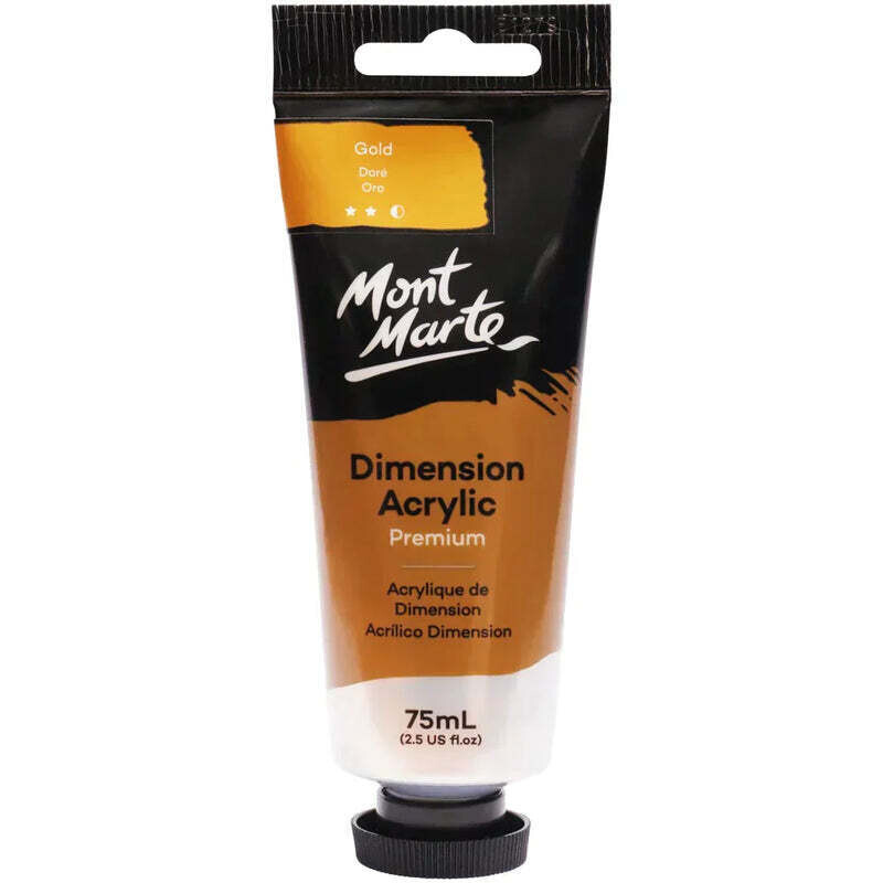 Mont Marte Dimension Acrylic Paint 75ml Tube - Gold PMDA0042