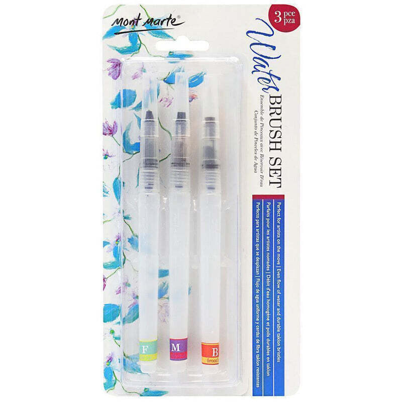 Mont Marte Signature Waterbrush Set 3 Piece Fine/ Medium/ Broad - BMHS0035